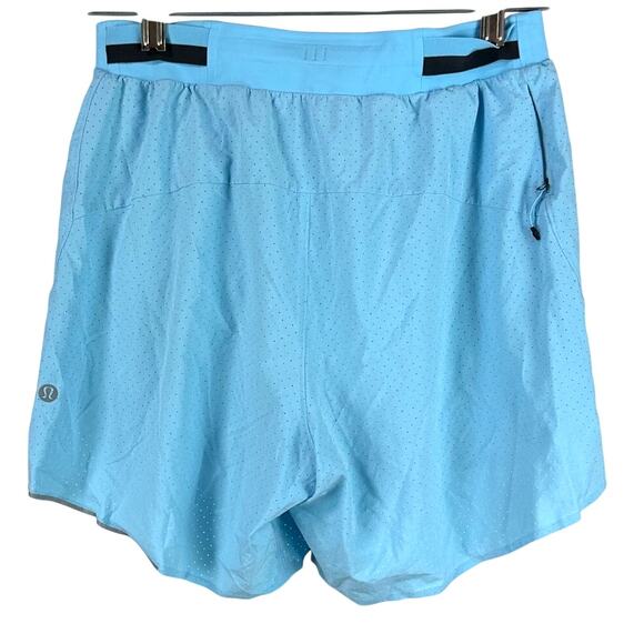 Lululemon Fast Free Lined Short 6" Light Blue Men's Size Small EUC - Picture 2 of 6